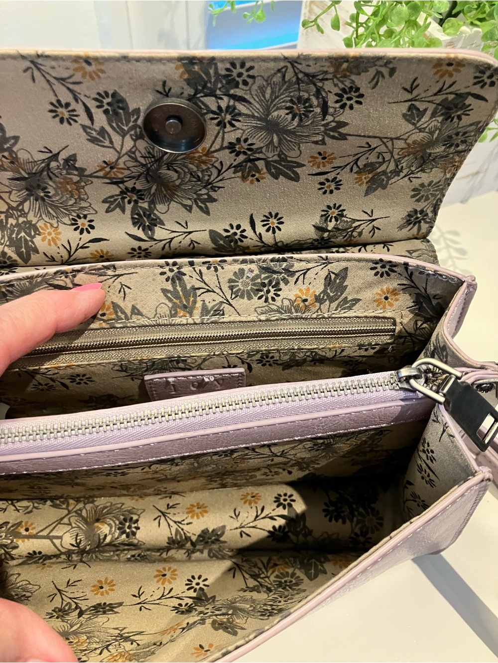 Joy Susan Lilac Crossbody Bag with Metal Ring - Picture 5 of 7